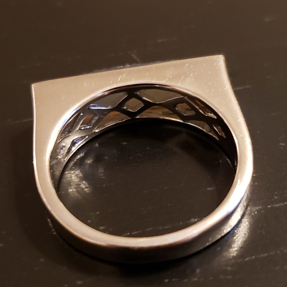 Purple Druzy Rectangular Silver Ring - image 4